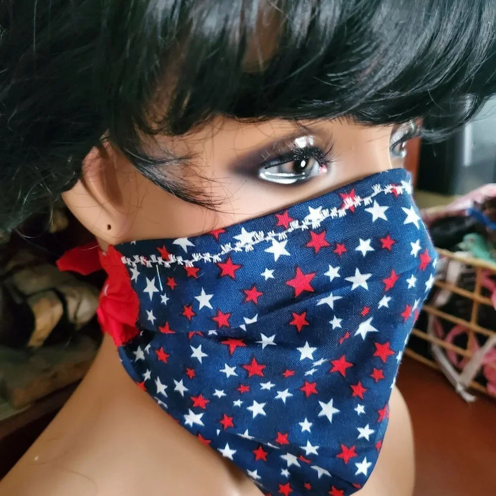Cloth Face Mask - Silver/Copper Filters-Patriotic